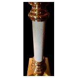 LL - Stiffel Table Lamp with Gold Tone Base and Textured Shade