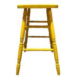LL - Set of 3 Painted Wood Stools, 23 Inches High - Yellow, Green, Pink