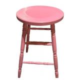 LL - Set of 3 Painted Wood Stools, 23 Inches High - Yellow, Green, Pink
