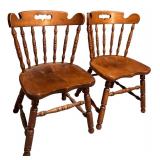 LL - Pair of Vintage Tell City Vintage Spindle Back Dining Chairs