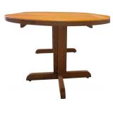 LL - Vintage Round Dining Table with 2 Leaves and Pedestal Base