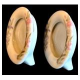 LL - Set of 2 Porcelain Decorative Frames with Floral Designs and Matching Mini Frames