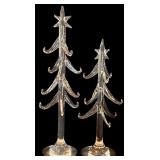 LL - Collection of Glass and Acrylic Christmas Trees with Brass Deer Figurine