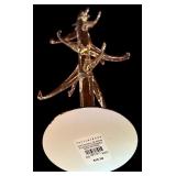 LL - Collection of Glass and Acrylic Christmas Trees with Brass Deer Figurine