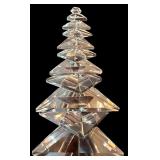 LL - Collection of Glass and Acrylic Christmas Trees with Brass Deer Figurine