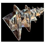 LL - Collection of Glass and Acrylic Christmas Trees with Brass Deer Figurine