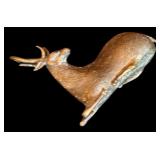 LL - Collection of Glass and Acrylic Christmas Trees with Brass Deer Figurine