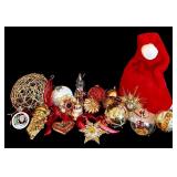 LL - Vintage Christmas Ornament Collection with Santa Hat 14 Inch