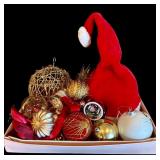 LL - Vintage Christmas Ornament Collection with Santa Hat 14 Inch