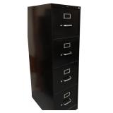LL - HON 4-Drawer Black Vertical File Cabinet