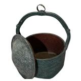 LL - Large Vintage Woven Basket with Lid and Handle 30" Tall