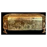 LL - Christmas Decor Collection with Brass Nora Fenton Box, Gold Gift Box & 8-Inch Giraffe