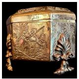 LL - Christmas Decor Collection with Brass Nora Fenton Box, Gold Gift Box & 8-Inch Giraffe