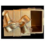 LL - Christmas Decor Collection with Brass Nora Fenton Box, Gold Gift Box & 8-Inch Giraffe