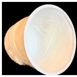 LL - Vintage Ivory Ceramic Vase with Cherub Relief 8 Inch