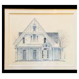 LL - Framed 1978 Walter Campbell Architectural Drawing