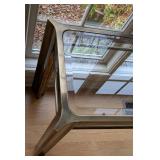 ML - Elegant Vintage Glass Top Brass Console Table