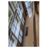 ML - Elegant Vintage Glass Top Brass Console Table