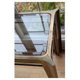 ML - Elegant Vintage Glass Top Brass Console Table