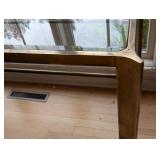 ML - Elegant Vintage Glass Top Brass Console Table