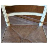 LR - Tell City Painted Rush Seat Side Chair with Floral Accents