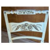 LR - Tell City Painted Rush Seat Side Chair with Floral Accents