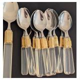 K - Vintage Laslo for Mikasa Flatware Set with Gold Accents, Service for 12