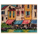 LL - Framed Colorful European Street Scene Print