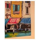 LL - Framed Colorful European Street Scene Print