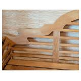 LL - Large Blonde Wood Bench with Decorative Back