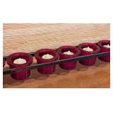 LL - Jan Barboglio Long Wrought Iron Votive Candle Holder with 12 Red Glass Votive Holders