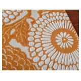 LL - Pair of Pottery Barn Kaley Wool Rugs 5x8 and 3x5 Floral Orange