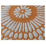 LL - Pair of Pottery Barn Kaley Wool Rugs 5x8 and 3x5 Floral Orange
