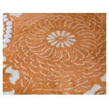 LL - Pair of Pottery Barn Kaley Wool Rugs 5x8 and 3x5 Floral Orange
