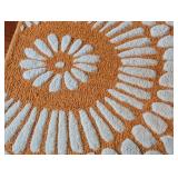 LL - Pair of Pottery Barn Kaley Wool Rugs 5x8 and 3x5 Floral Orange