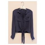 UL - Theory Silk Cropped Blouse Size Small