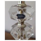 UL - Pair of 25-Inch Crystal Table Lamps with Marble Bases