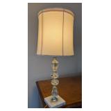 UL - Pair of 25-Inch Crystal Table Lamps with Marble Bases