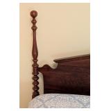 UL - Vintage Wooden Queen Headboard with Turned Posts