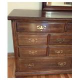 UL - Vintage Traditional Vintage 9-Drawer Dresser with Ornate Mirror
