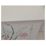UL - White Decorative Cabinet with Floral Painted Doors
