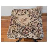 UL - Vintage Needlepoint Piano Stool with Cast Iron Base