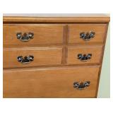 UL - Vintage Wooden 5-Drawer Chest of Drawers with Brass Handles