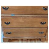 UL - Vintage Wooden 5-Drawer Chest of Drawers with Brass Handles