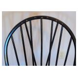 UL - Black Wooden Vintage Windsor Rocking Chair with Golf Motif Cushion