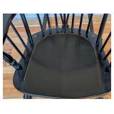 UL - Black Wooden Vintage Windsor Rocking Chair with Golf Motif Cushion
