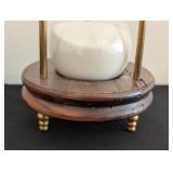 ML - Vintage Wooden Hourglass with Brass Accents, 10 Inch