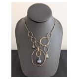 DR - Alexis Bittar 19-Inch Mixed Metal Statement Necklace with Gem Accents