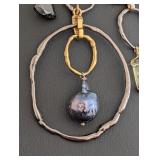 DR - Alexis Bittar 19-Inch Mixed Metal Statement Necklace with Gem Accents