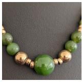 DR - 14k Gold and Jade Beaded Necklace